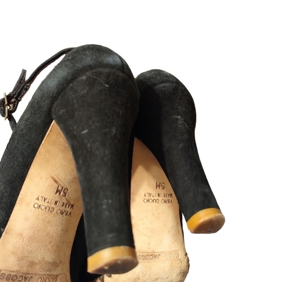 Marc Jacobs High Ankle Strap Black Heels Ladies 5M Made in Italy Coquette Style - Picture 4 of 4